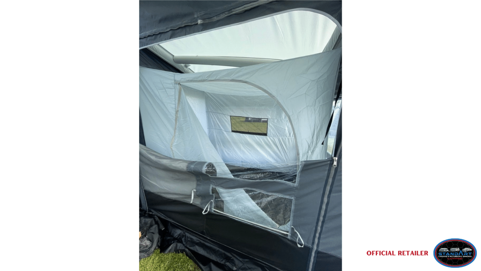 A tent that is in the back of a vehicle.