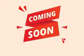 A red banner with the words " coming soon ".