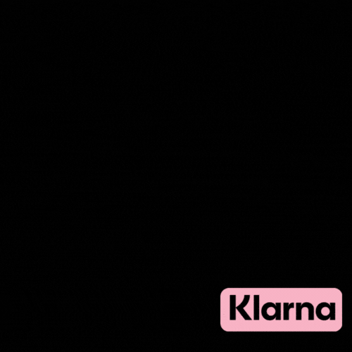 A black background with pink lettering and the word " klarna ".