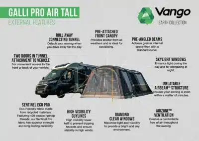 Vango Galli PRO Air Inflatable Driveaway Motorhome Awning (Tall)