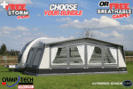 Camptech Buckingham DL Full Seasonal Caravan awnings with 28mm steel frame.
