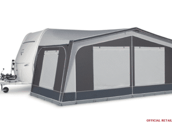 Dorema Monza 240 De Luxe awning with external privacy blinds