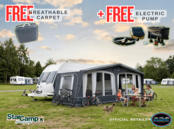 FREE carpet and 12v air pump with starcamo Valor air awning