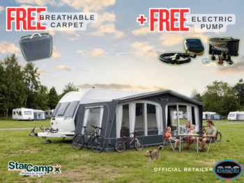 FREE carpet and 12v air pump with starcamo Valor air awning