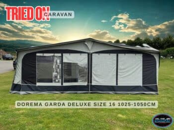 size 16 Dorema Garda de Luxe Full Seasonal Caravan Awning for seasonal pitches