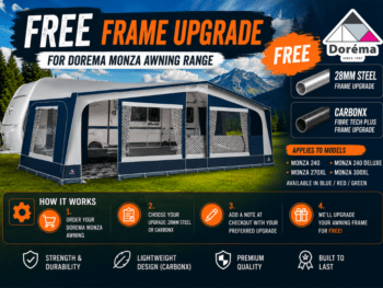 Dorema Monza Free Frame Upgrade Offer Listing - Dorema Monza Awning Range