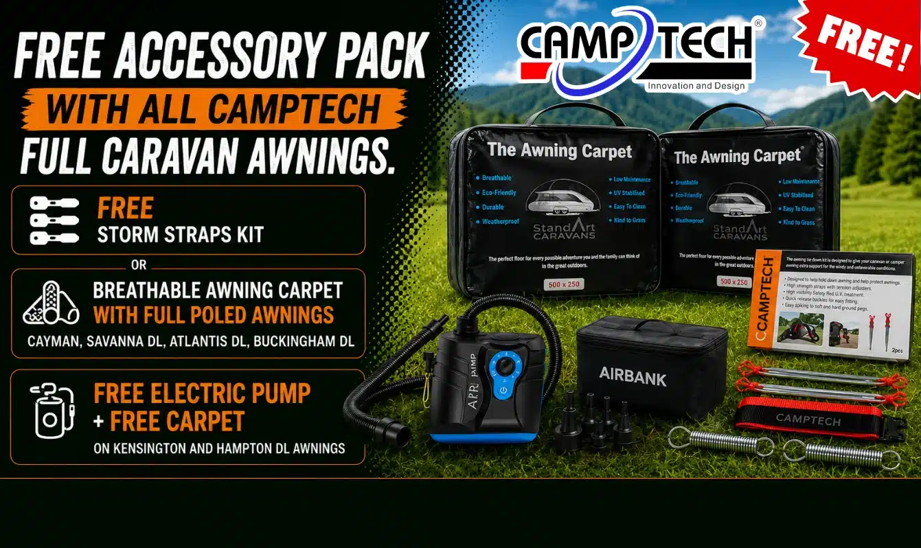 Free Accessory Pack With All Camptech Full Caravan Awnings