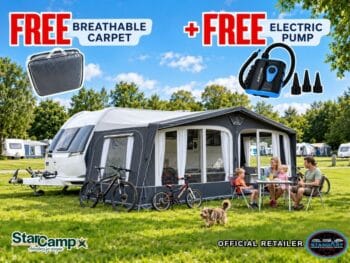 Starcamp Valor Air Awning with Free Carpet and Electric Pump