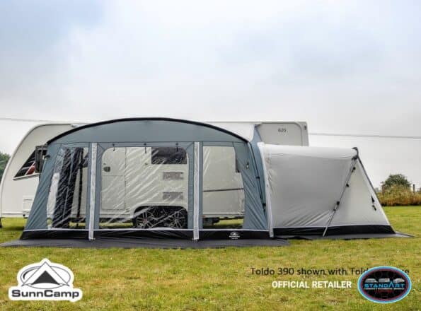 SunnCamp Toldo 390 Porch Awning _ Versatile Pole Awning with Dual Annexe Compatibility