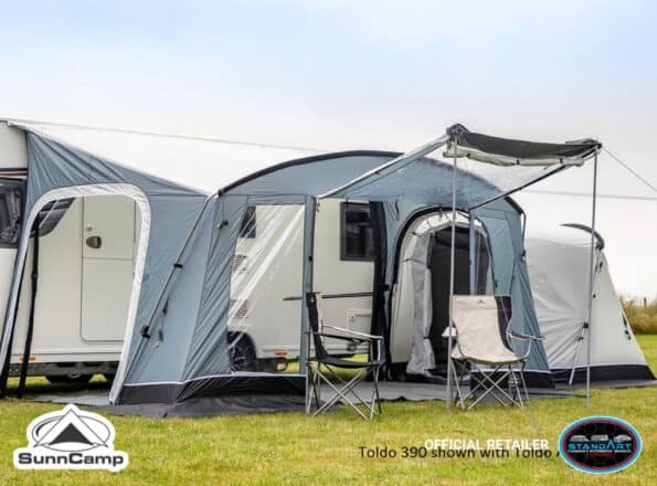 SunnCamp Toldo 390 Porch Awning _ Versatile Pole Awning with Dual Annexe Compatibility
