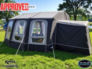 Kampa Ace Air 400 All Season Porch Air Awnings, pitched with Tall Seasonal Awning Annexe